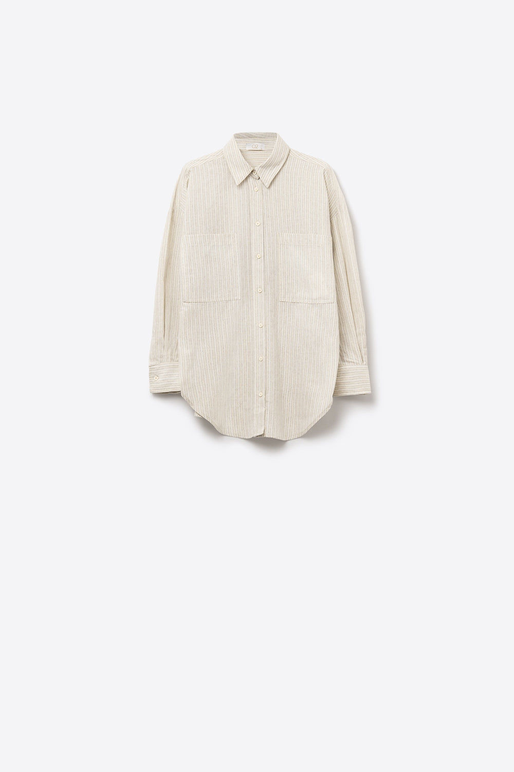 Camicia a righe rilassata con tasche sul petto oversize