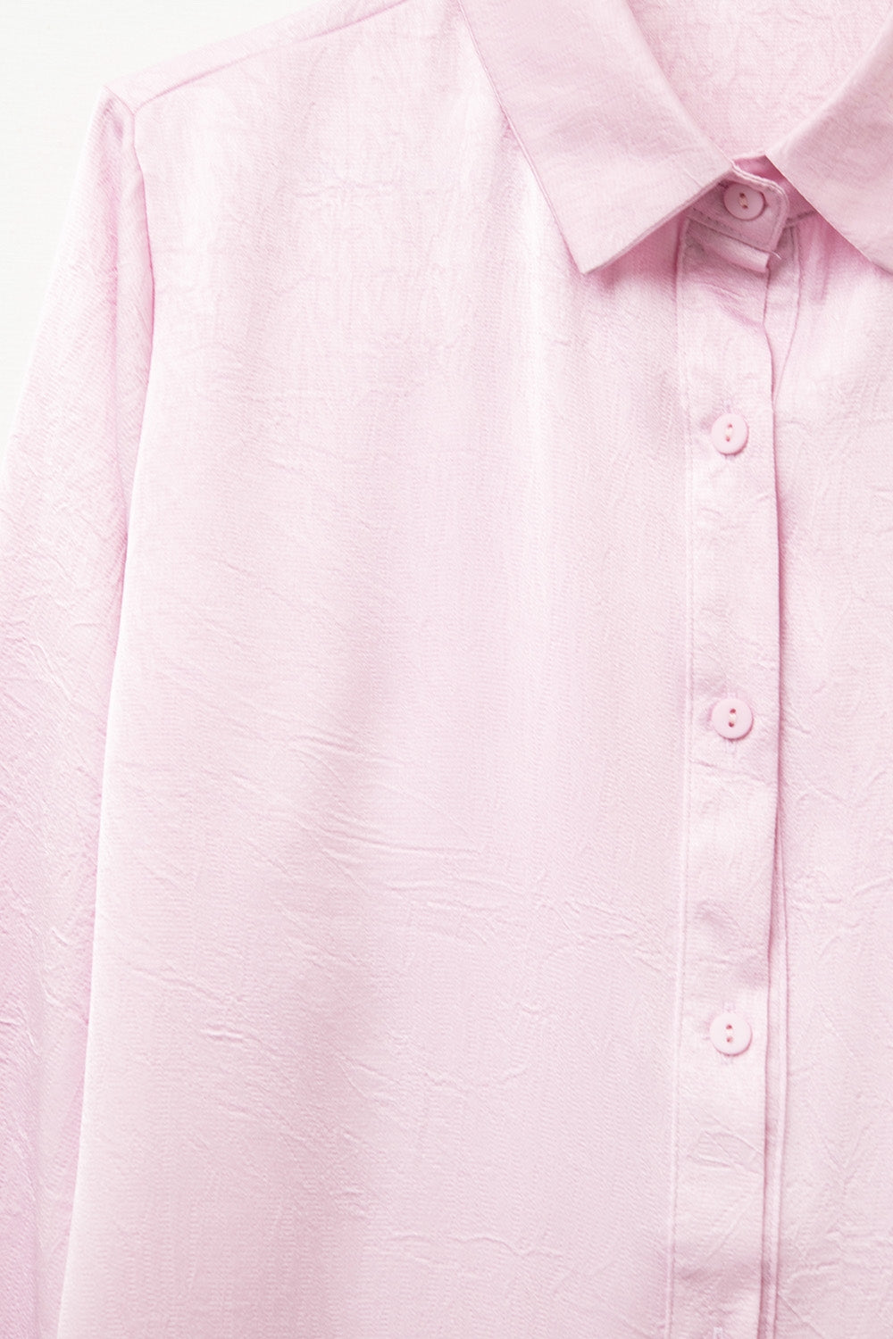 Camicia abbottonata rosa baby in raso