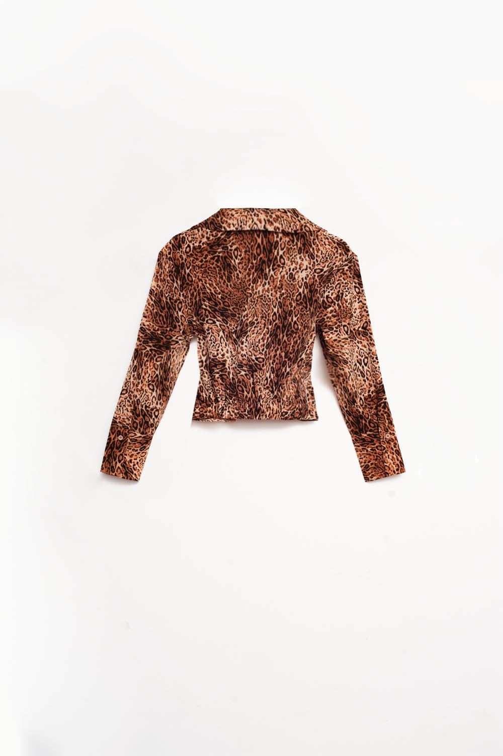 Camicia corta con stampa leopardata marron