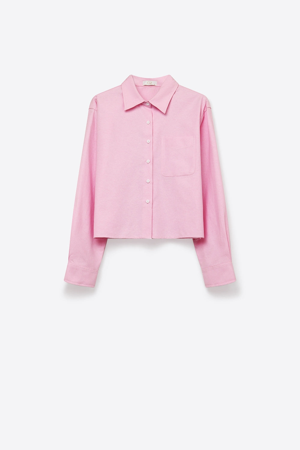 Camicia corta rosa con colletto