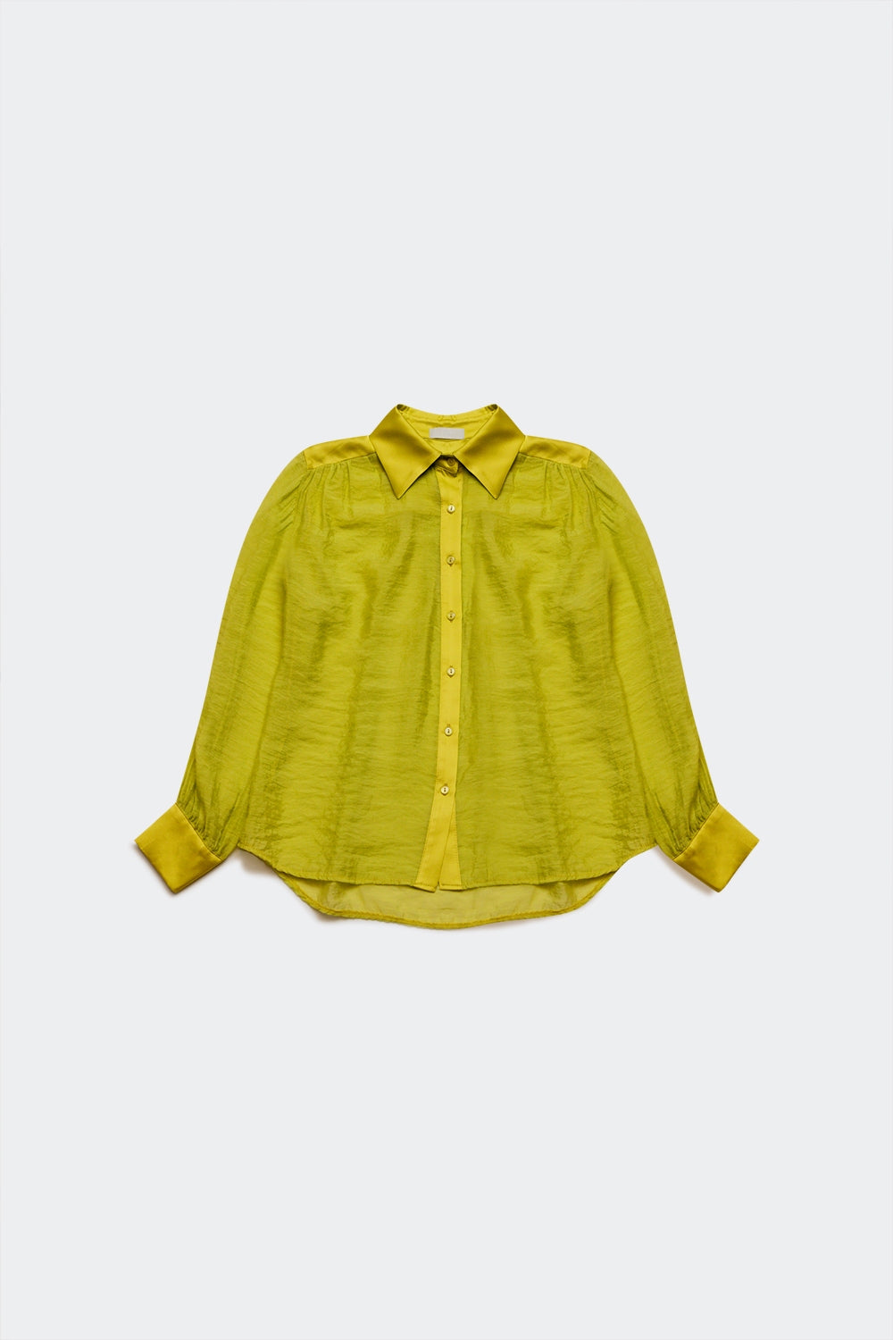 Q2 Camicia di seta verde lime