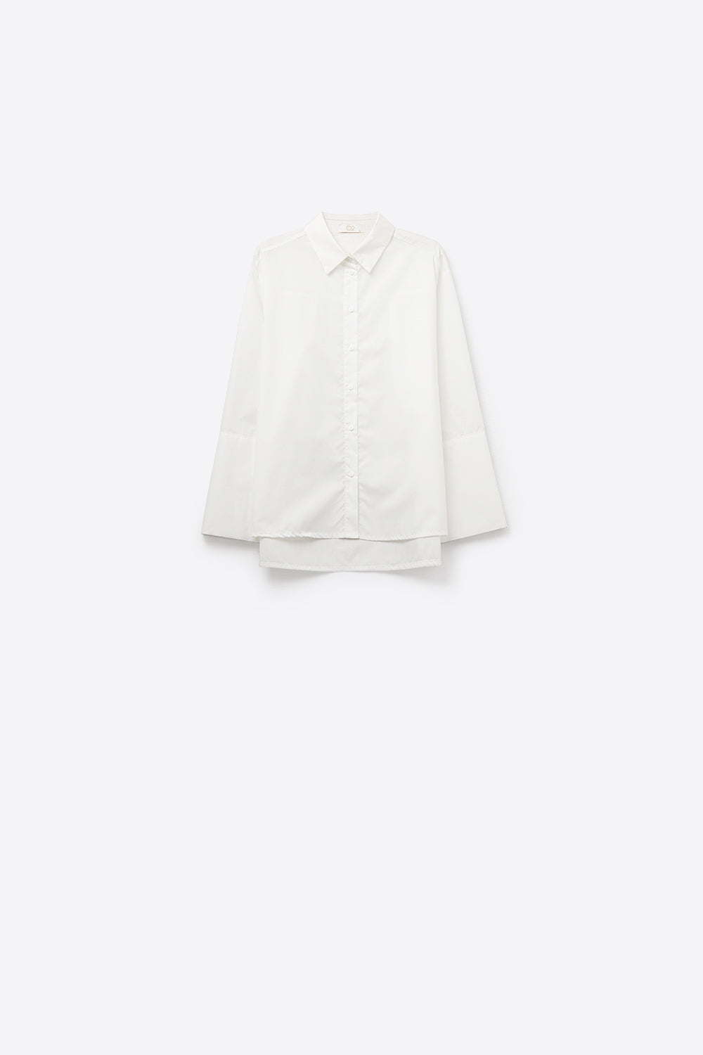 camicia in popeline bianco con polsini extra larghi