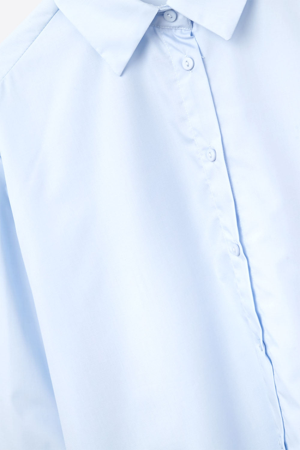 Camicia in popeline blu con polsini extra larghi