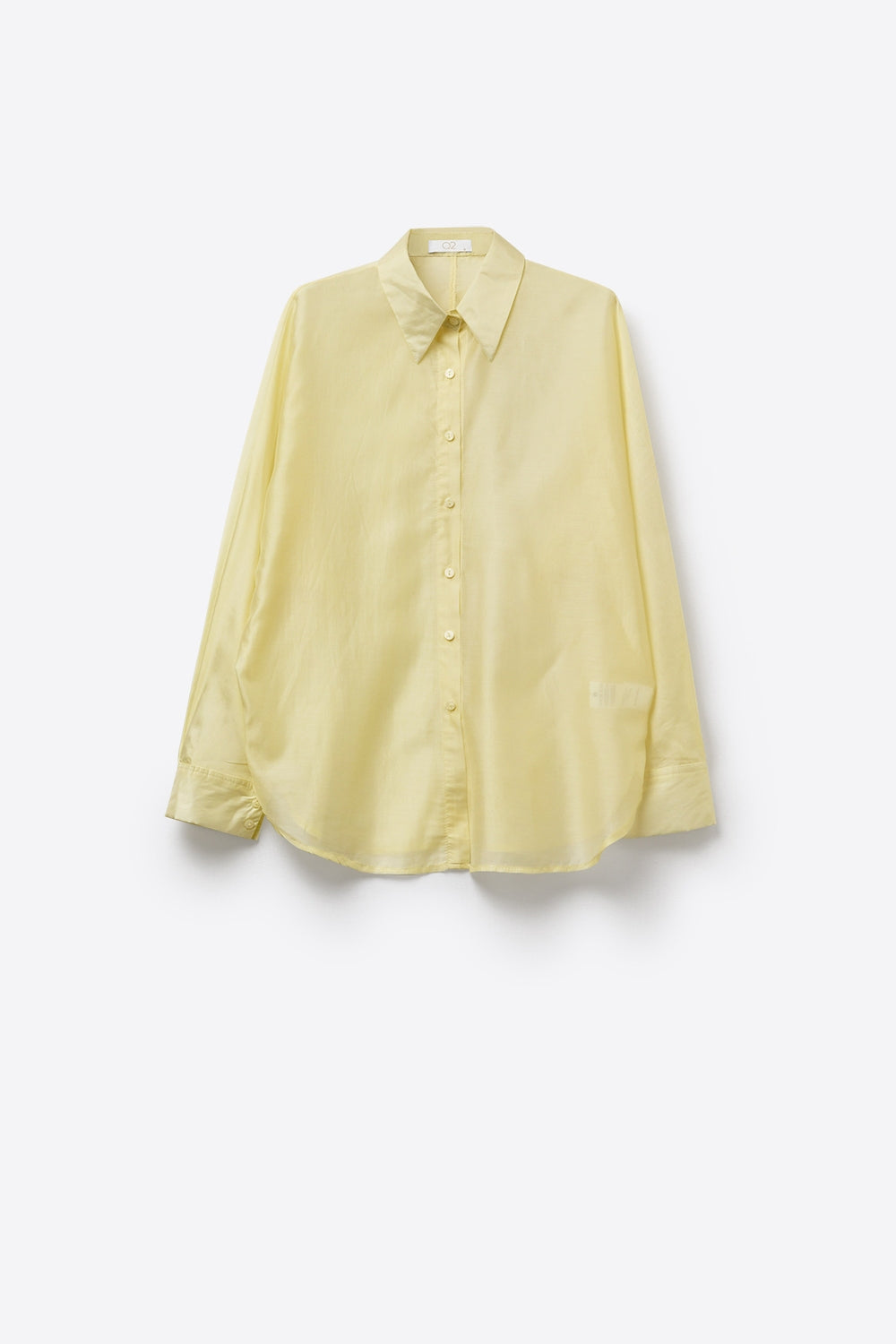Camicia in raso giallo lucido Camicia button-down con vestibilitˆ rilassata