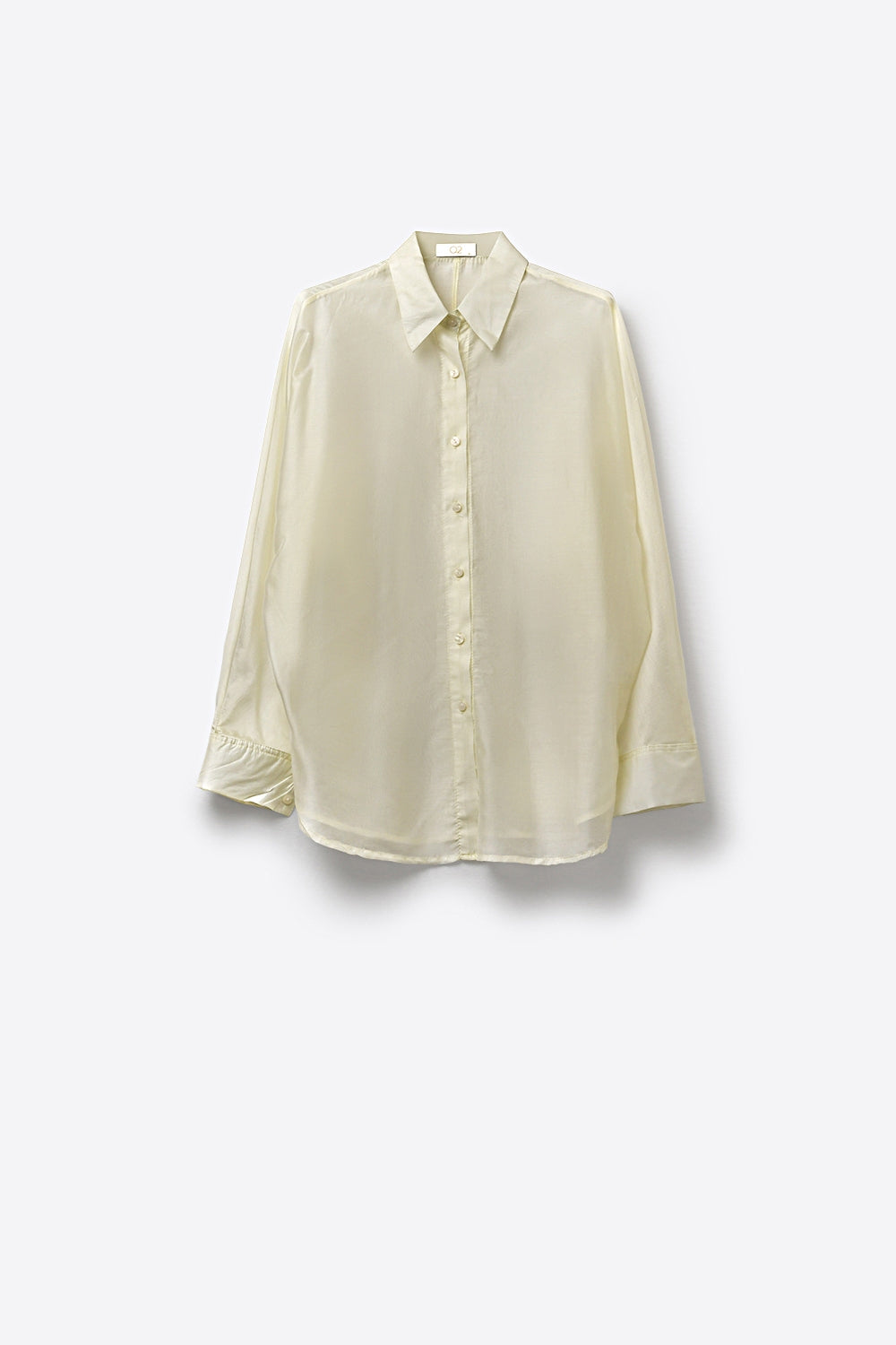Camicia in raso lucido con vestibilitˆ rilassata di colore bianco