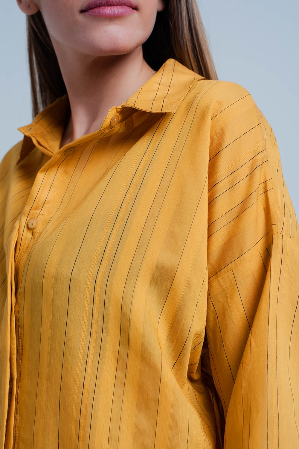 Camicia mustard oversize a righe