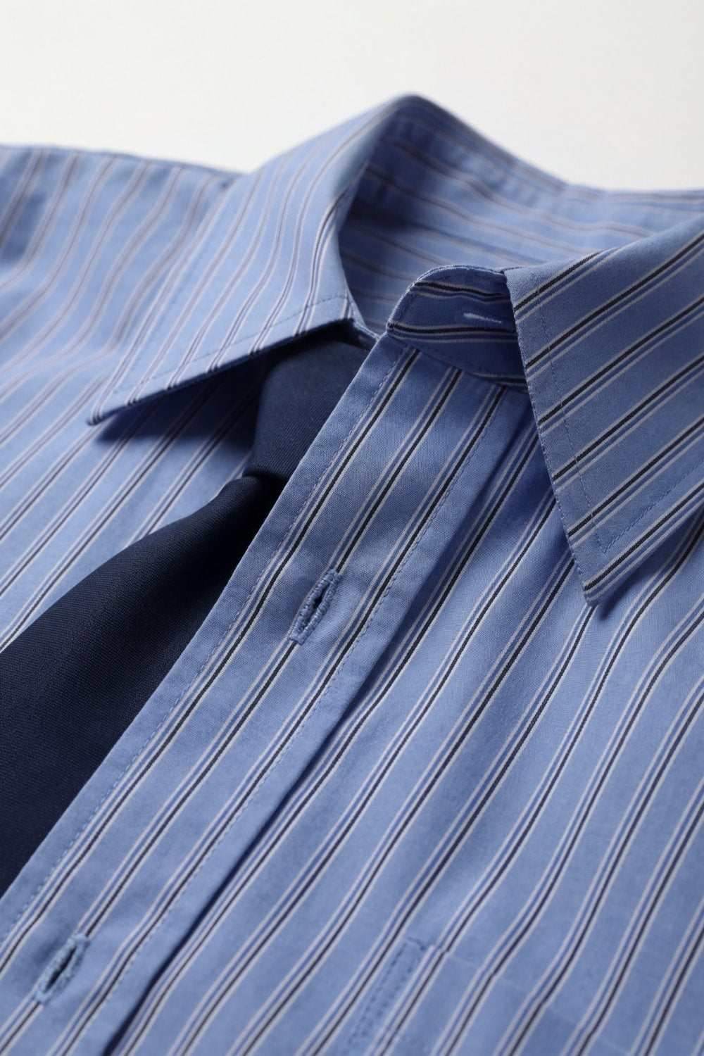 Camicia oversize a righe azzurre con bottoni