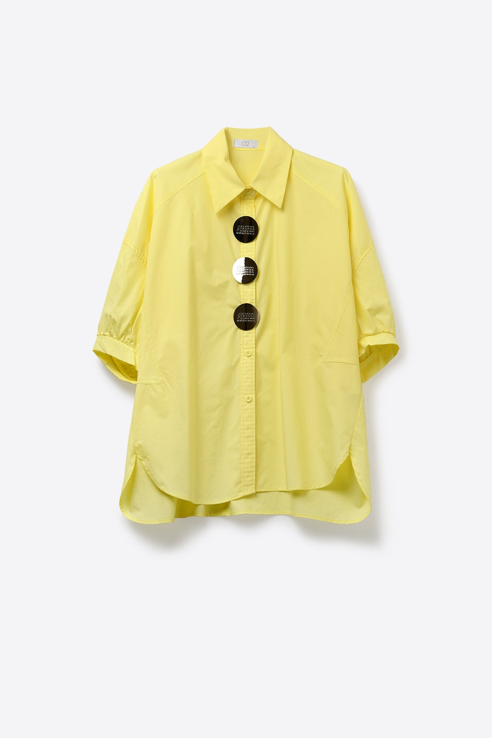 Camicia oversize gialla con bottoni