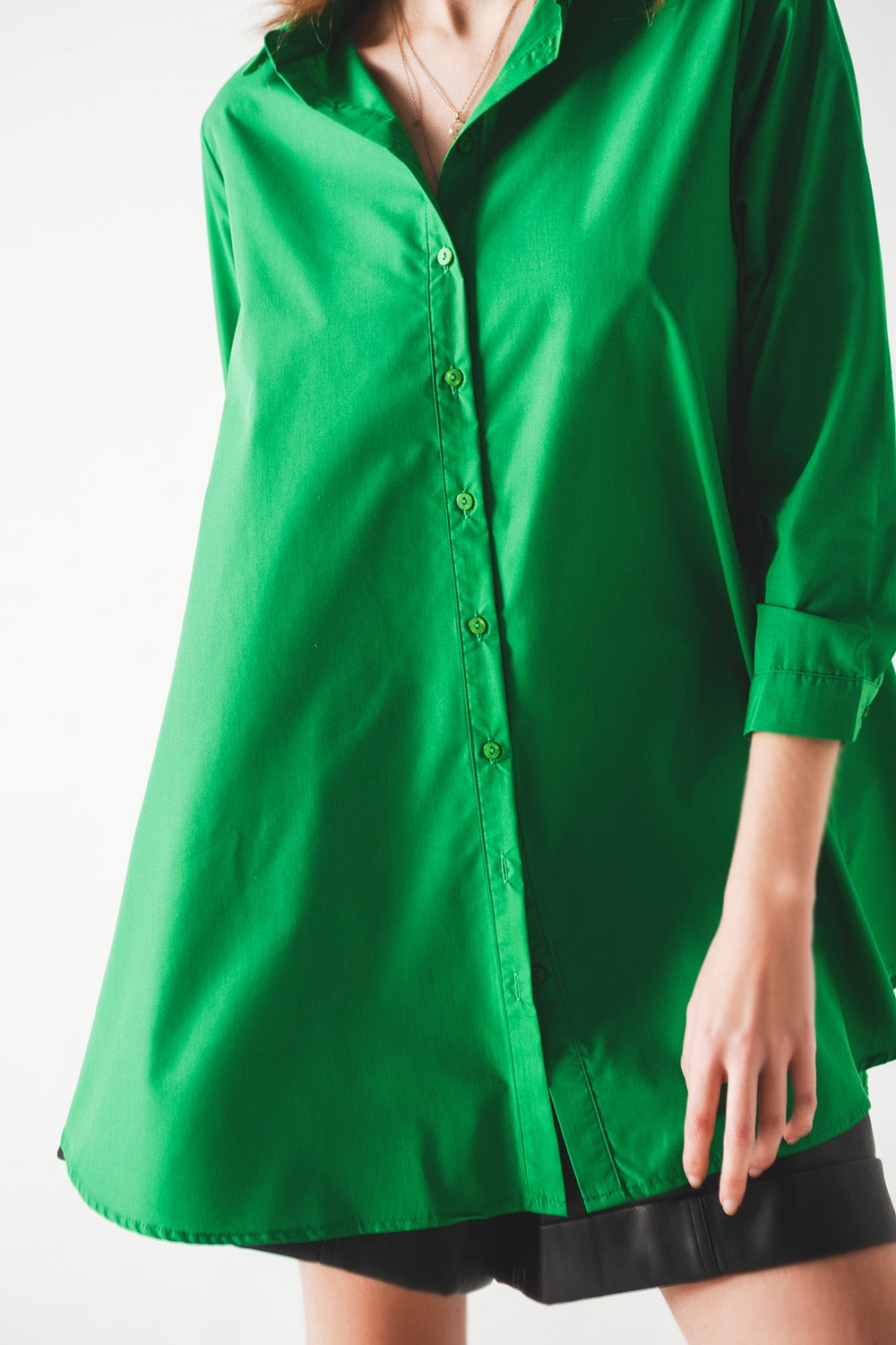 Camicia oversize in verde intenso