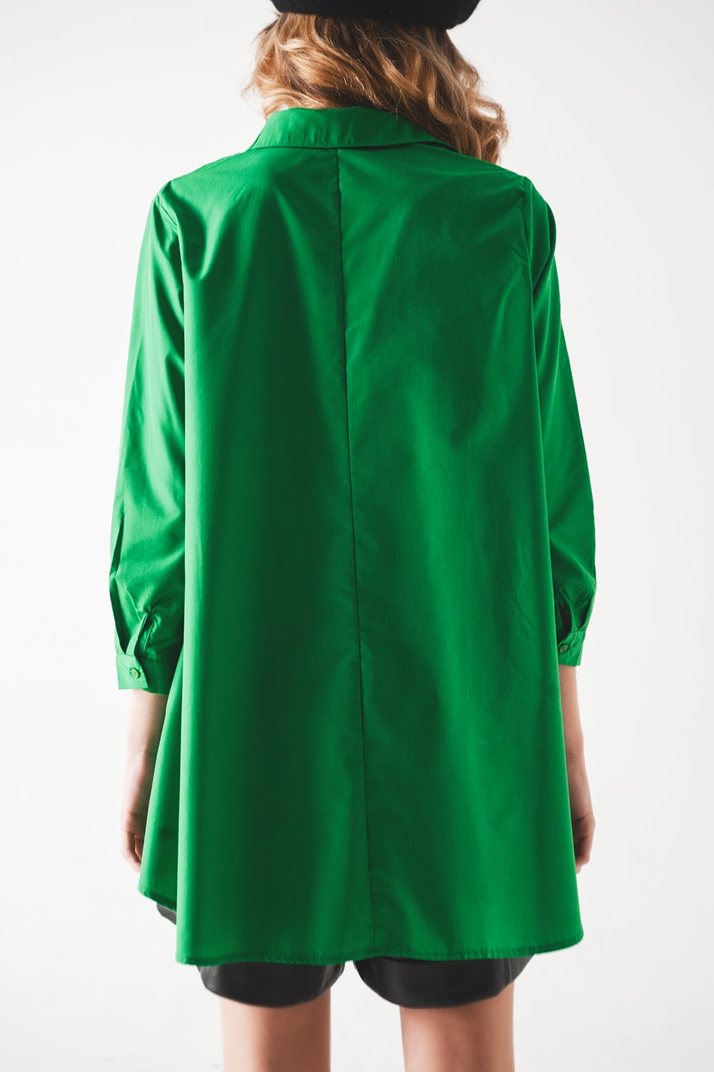 Camicia oversize in verde intenso