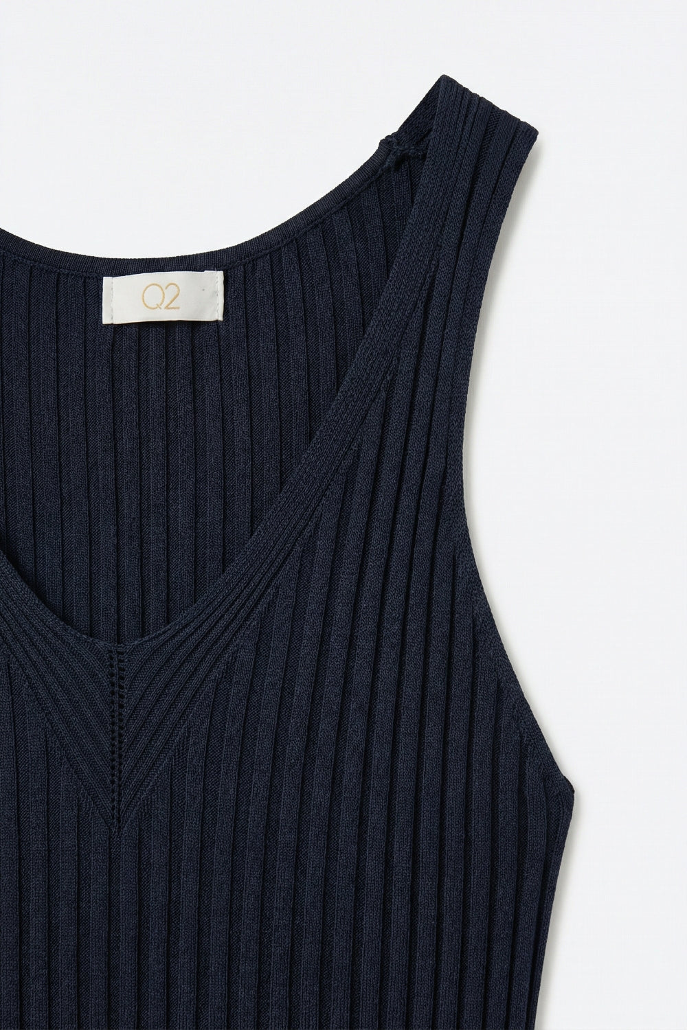 Canotta a Coste Blu Navy con Scollo a V