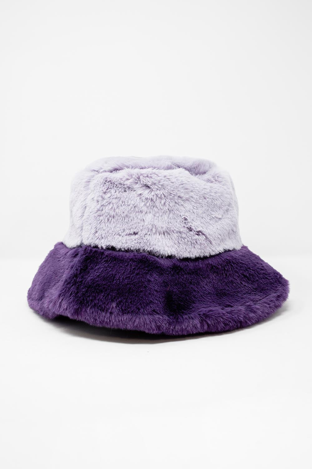 Q2 Cappello da pescatore in pelliccia sintetica viola