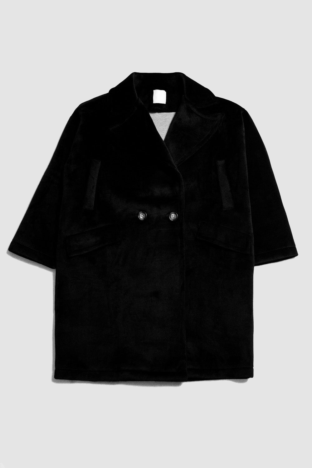 Cappotto oversize in camoscio sintetico nero