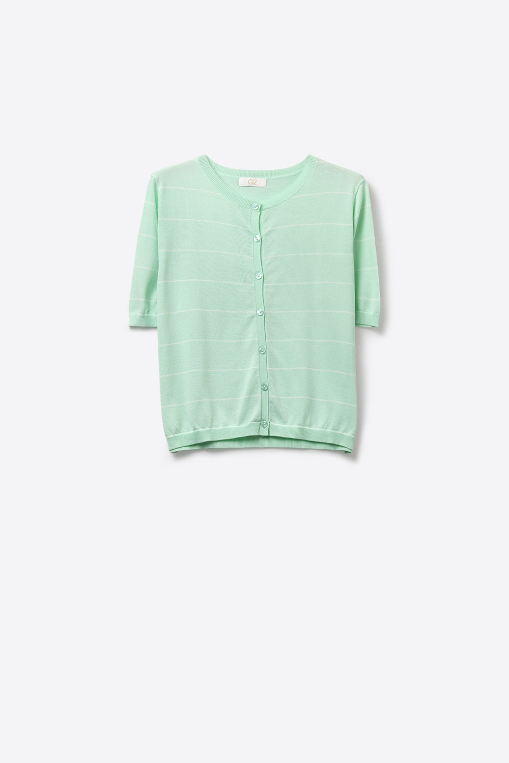 Q2 Cardigan button-up a maglia fine verde menta