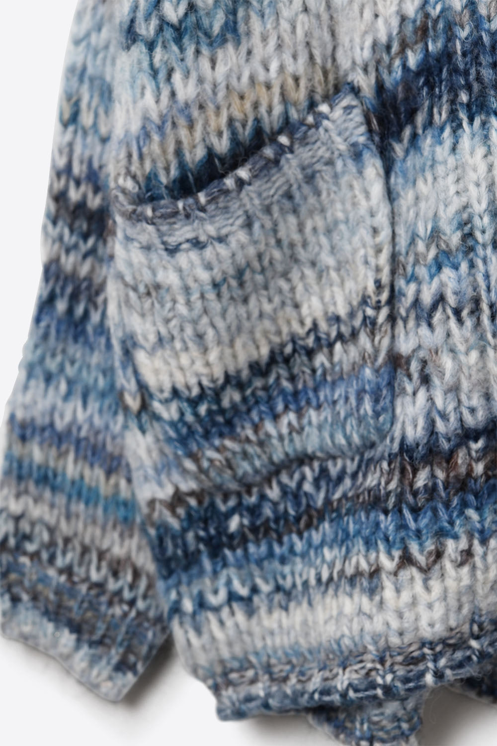 Cardigan lungo oversize a righe screziate con tasche in blu