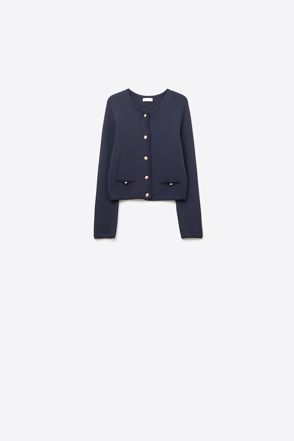Cardigan navy con bottoni dorati