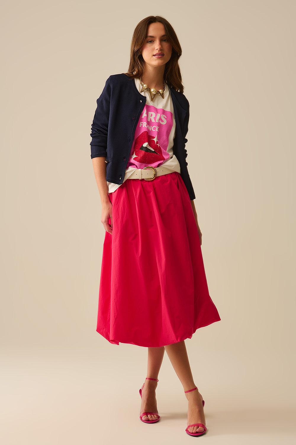 Cardigan navy con bottoni dorati