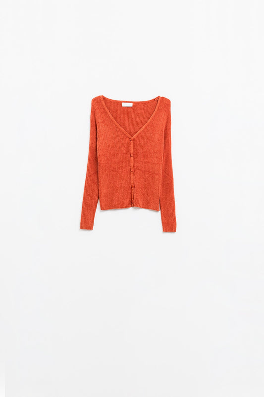 Cardigan strutturato in arancione