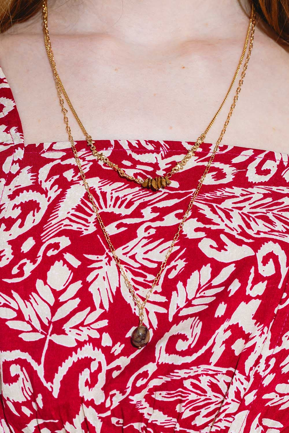 Collana 2 in 1 con ciondolo in pietra e dettagli a stella