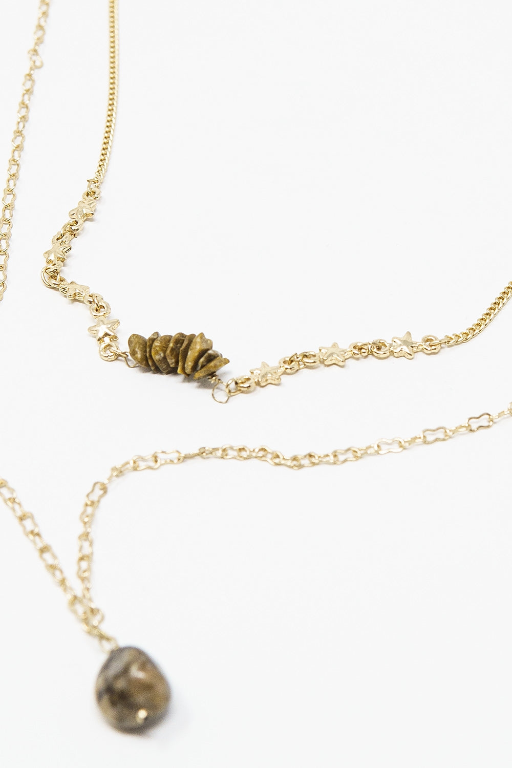 Collana 2 in 1 con ciondolo in pietra e dettagli a stella