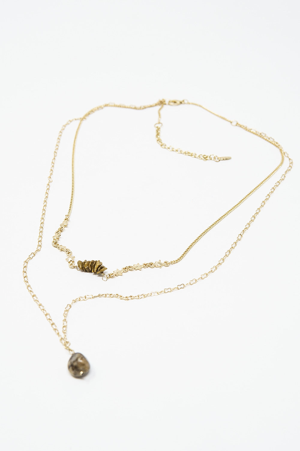 Collana 2 in 1 con ciondolo in pietra e dettagli a stella