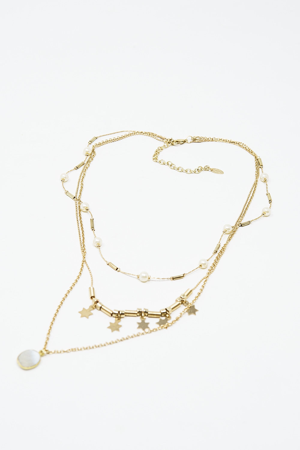 Collana 3 in 1 con dettaglio di stelle e perle