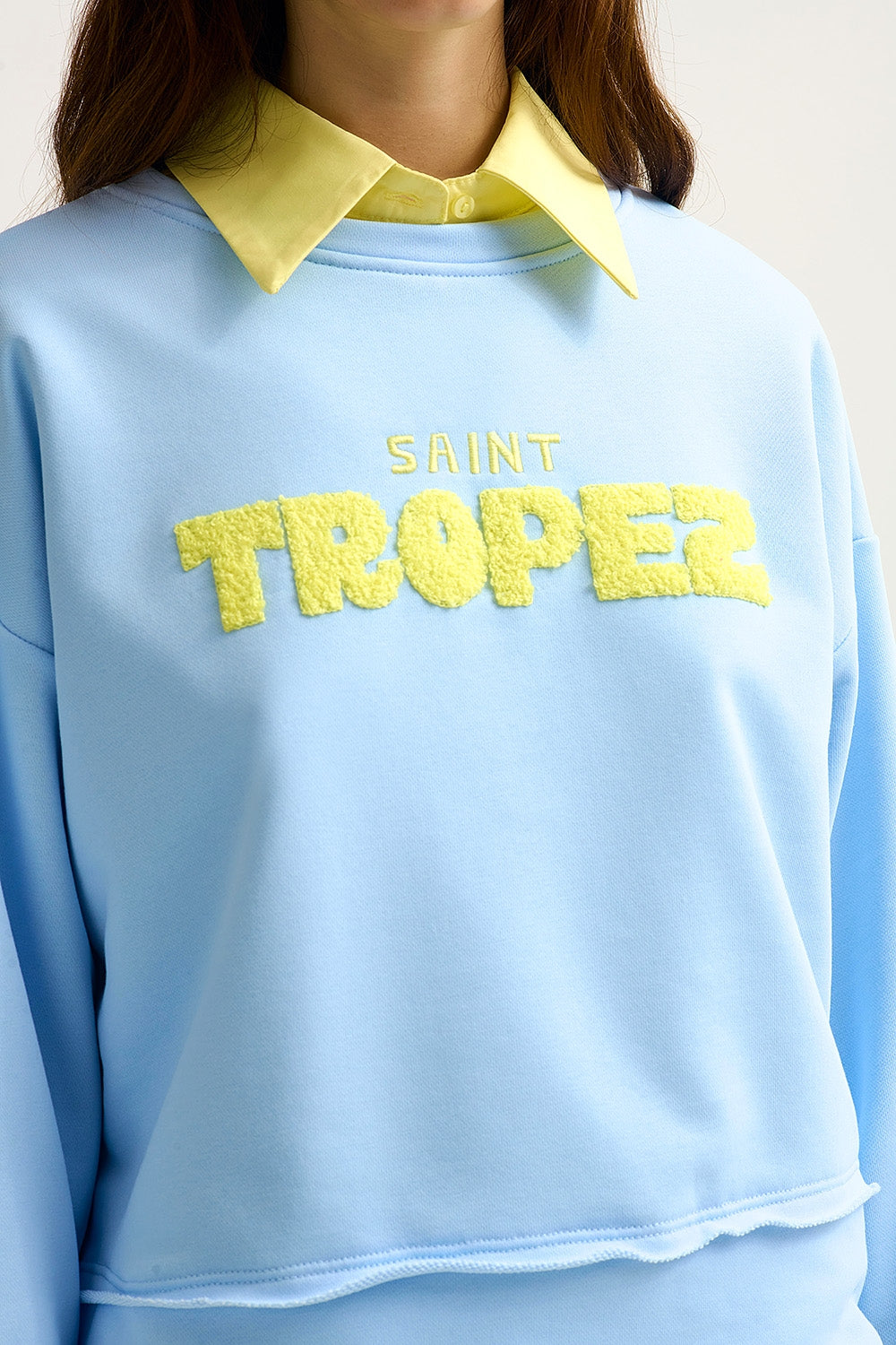 Felpa Saint Tropez ricamata blu bambino