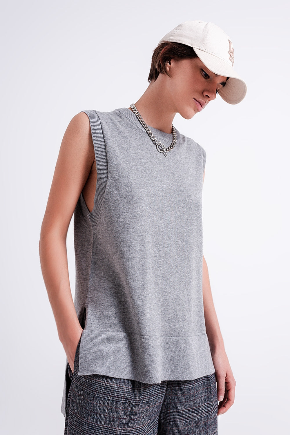 Gilet in maglia grigio