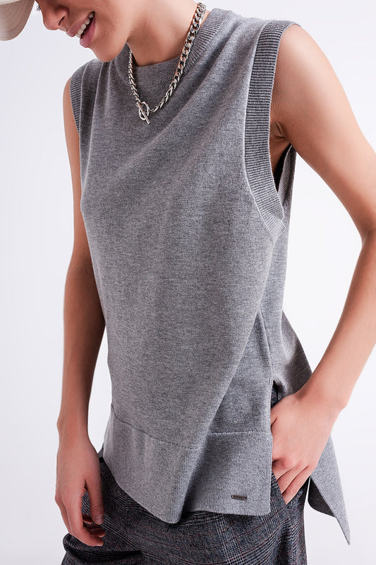 Gilet in maglia grigio