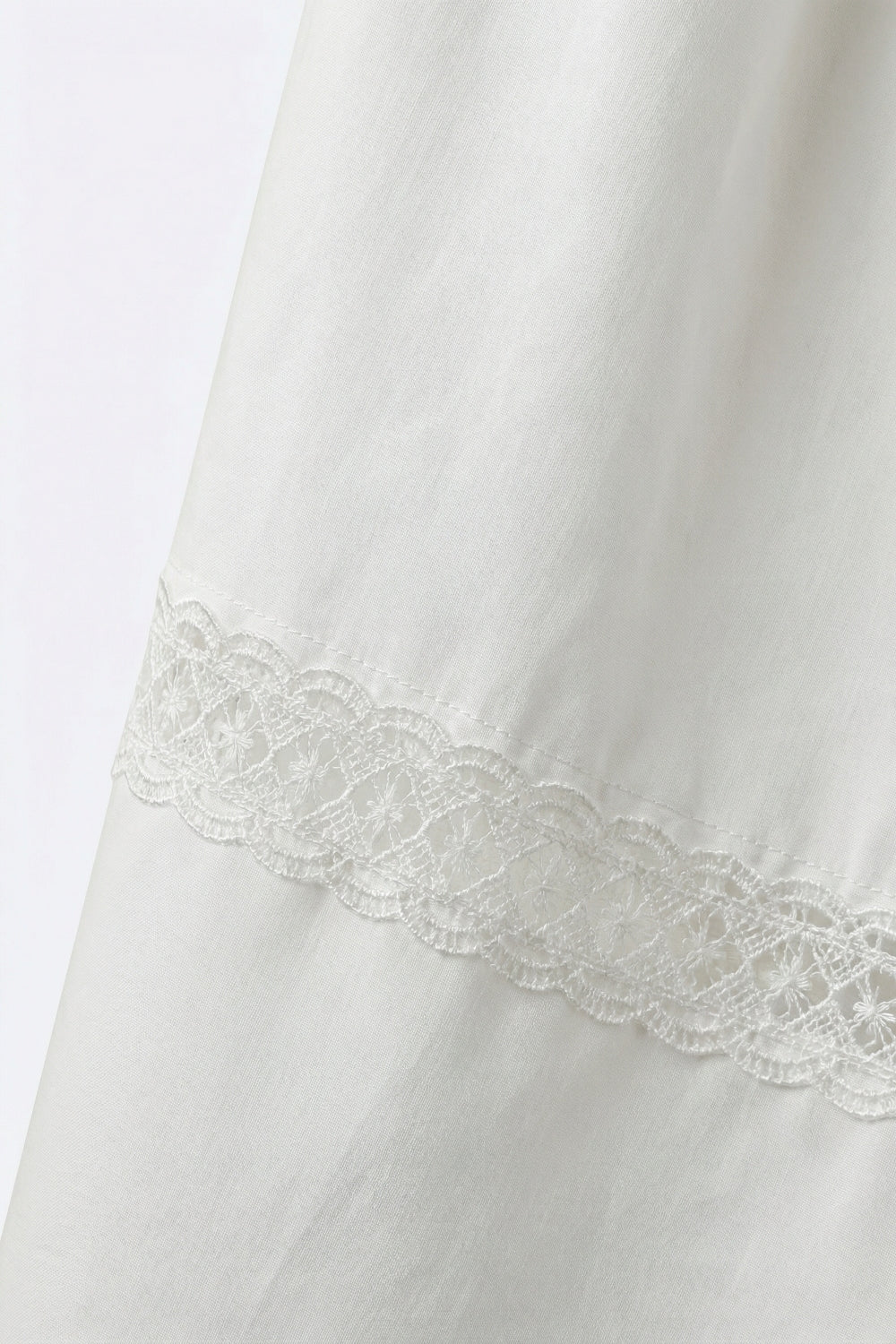 Gonna maxi in popeline bianco con dettaglio in pizzo