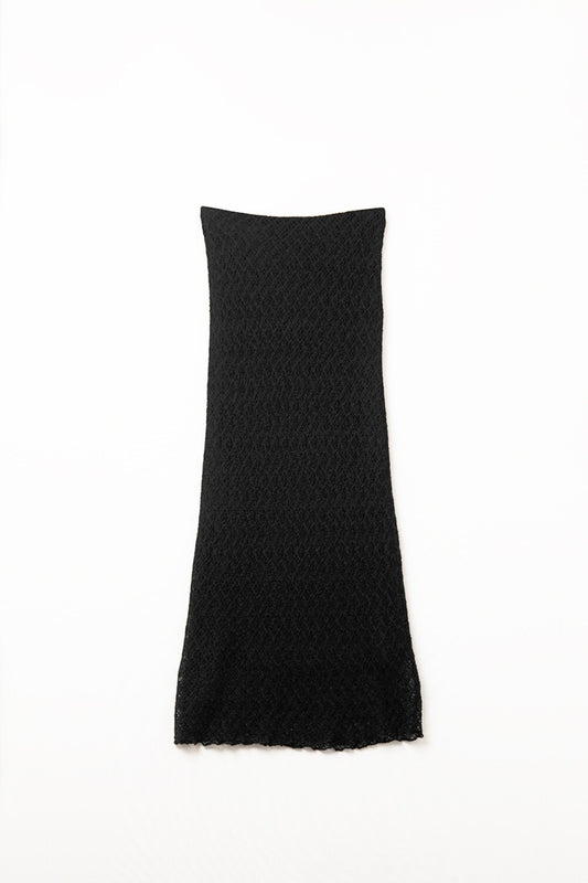 Q2 Gonna midi foderata in maglia in nero