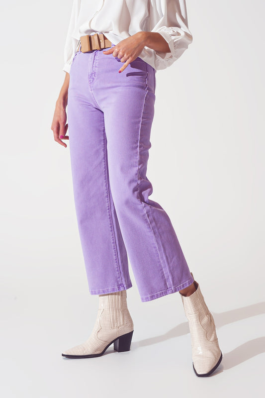 Q2 Jeans a fondo ampio viola