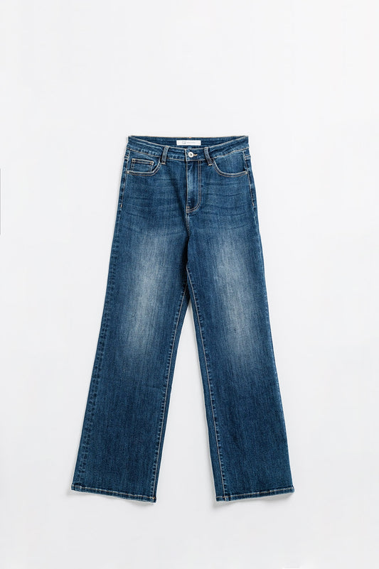 Q2 jeans a gamba dritta lavaggio medio