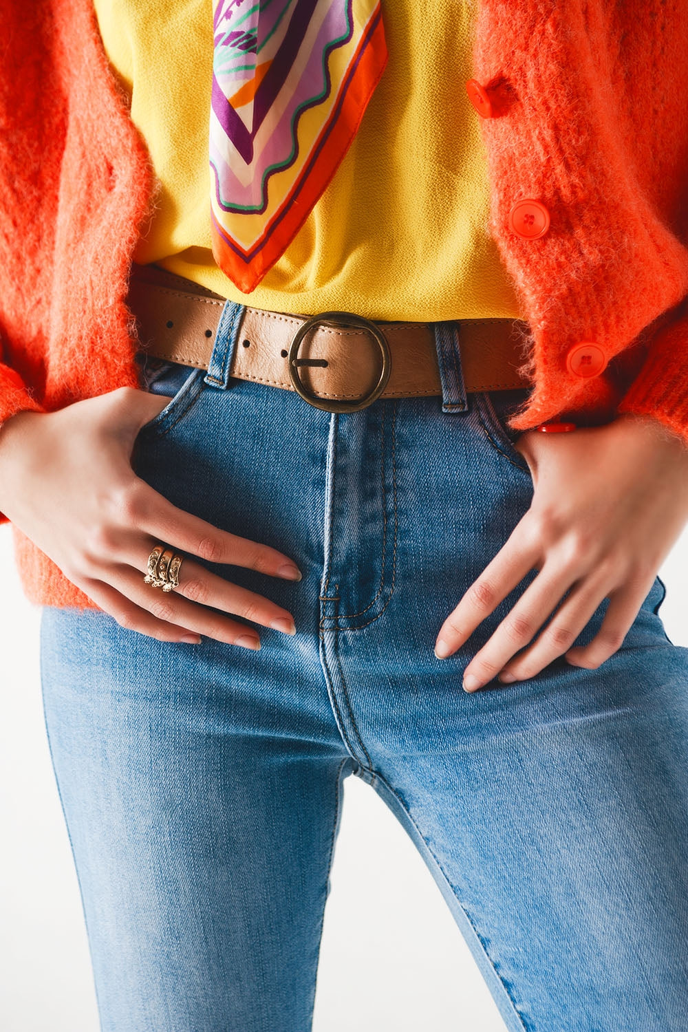 Jeans a zampa d'elefante anni '70 in denim elasticizzato a lavaggio chiaro