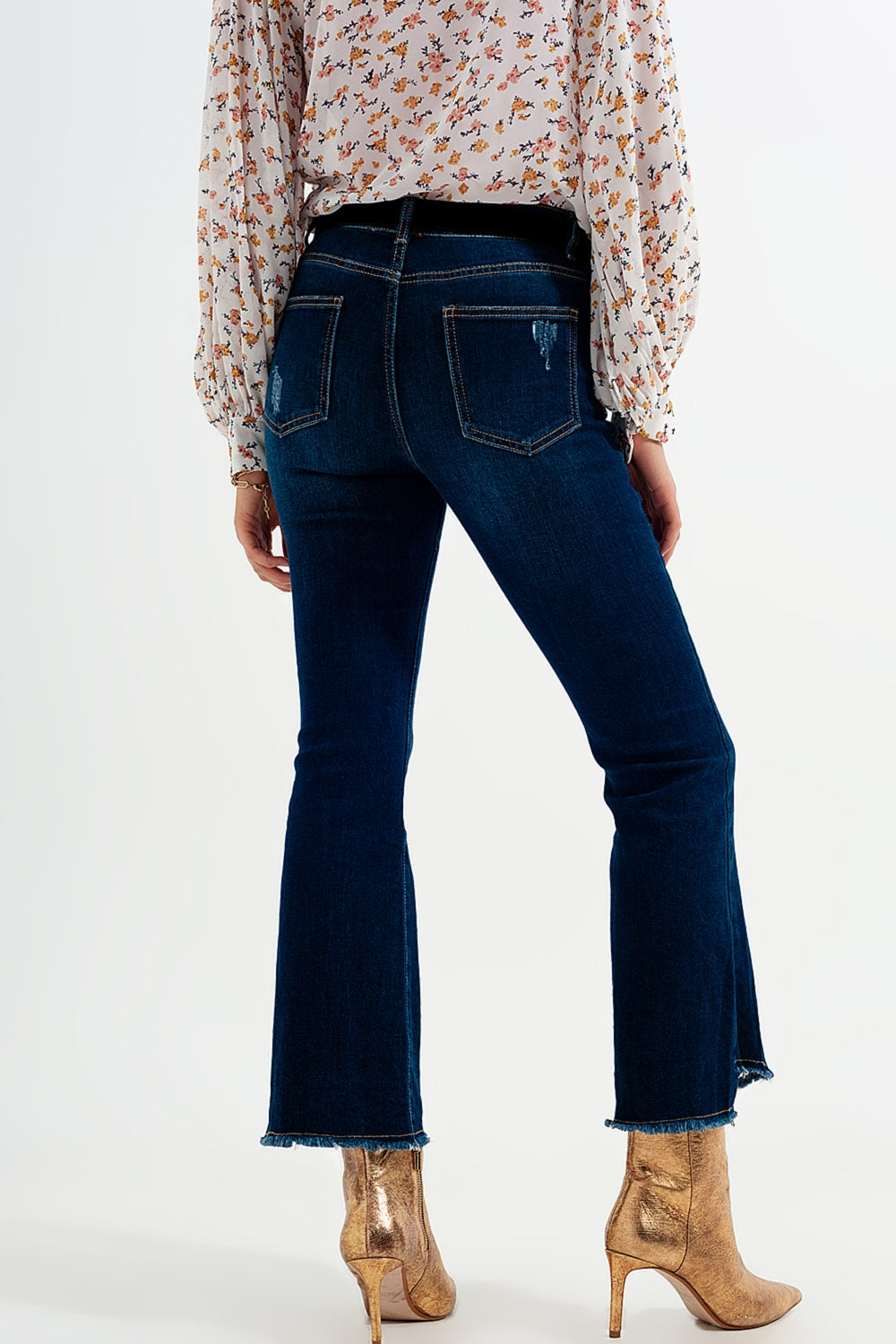 Jeans a zampa denim scuro