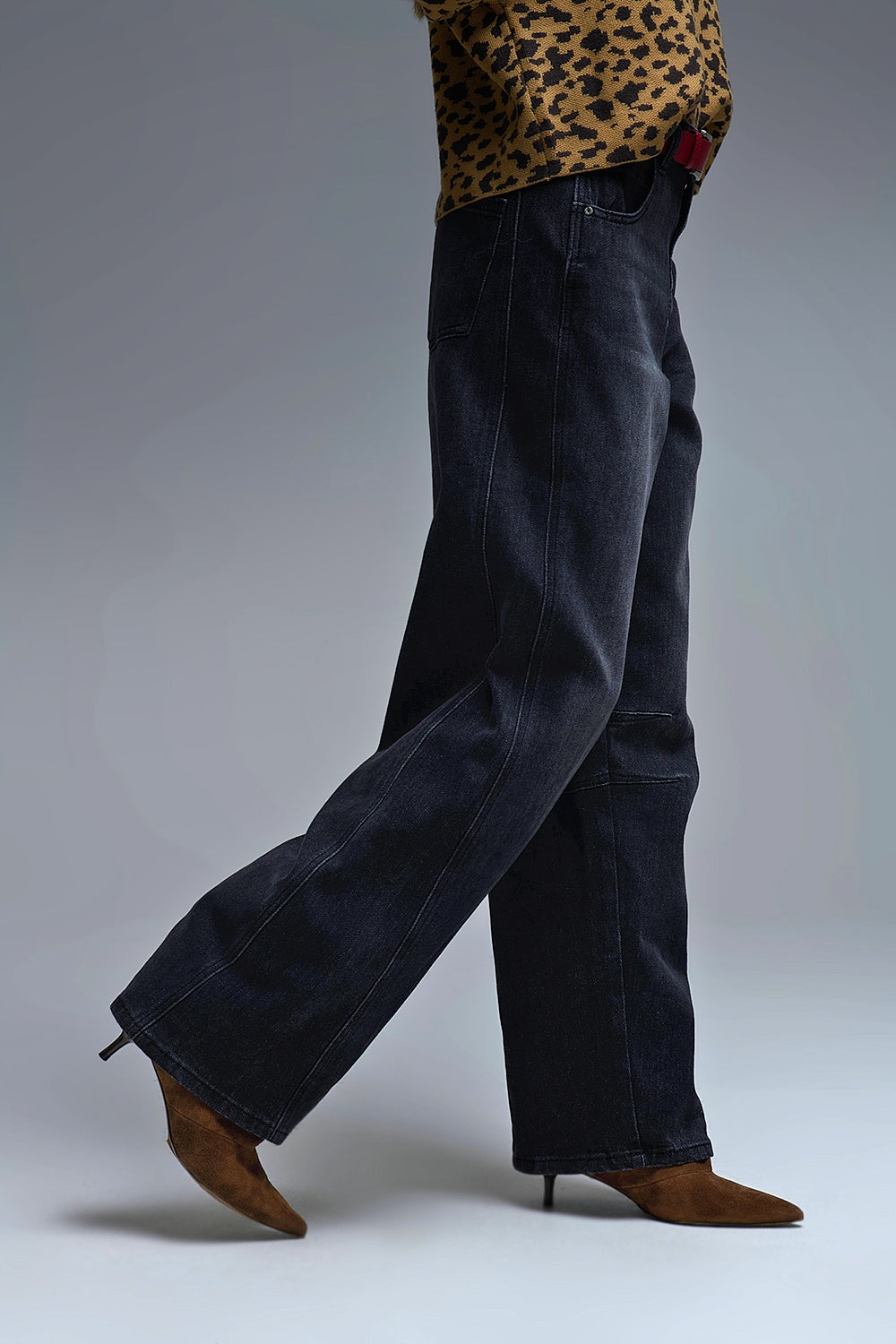 Jeans Barrel in denim nero lavato