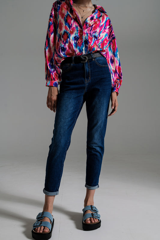 Q2 Jeans basic a gamba Regular in lavaggio medio
