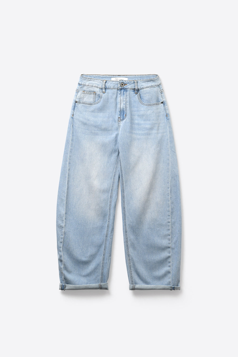 Jeans blu chiaro a gamba larga dal taglio rilassato