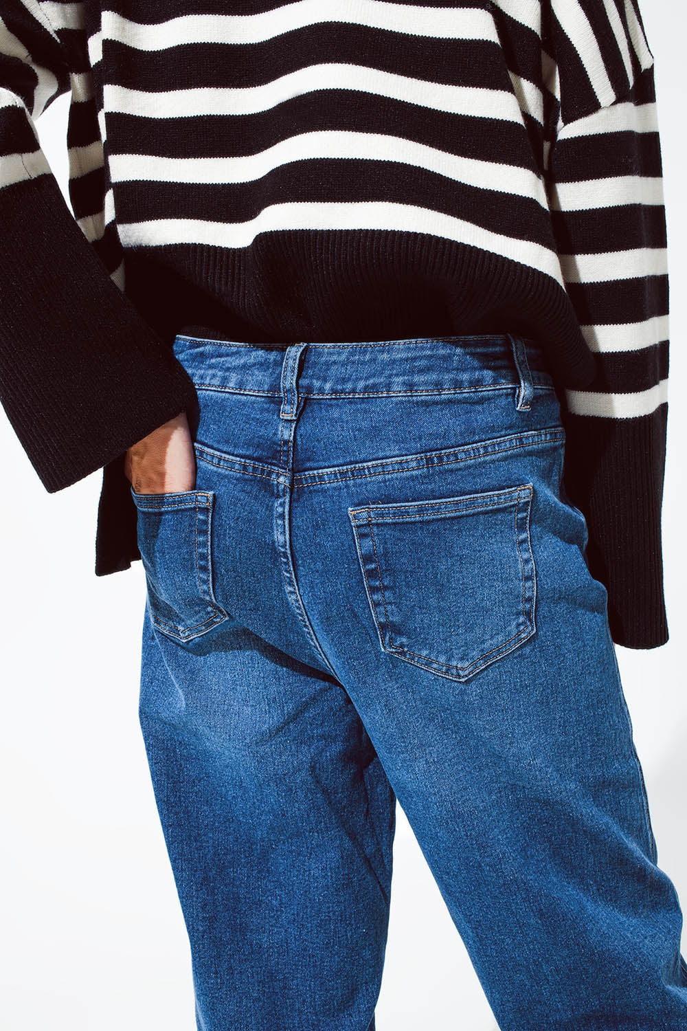 Jeans boyfriend oversize blu scuro