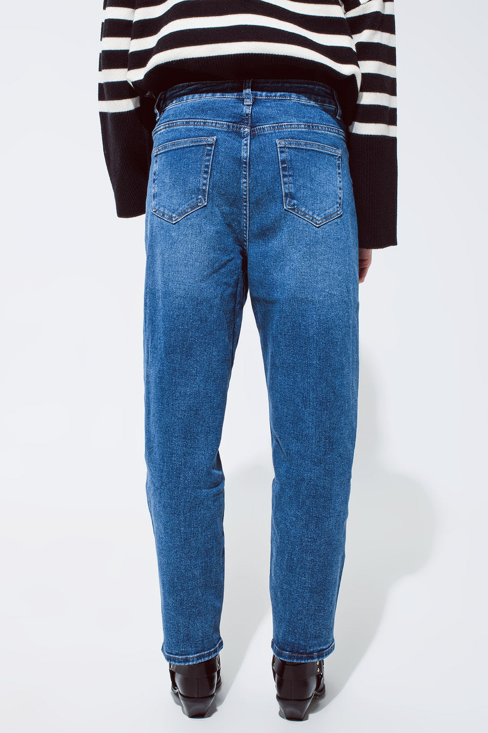 Jeans boyfriend oversize blu scuro