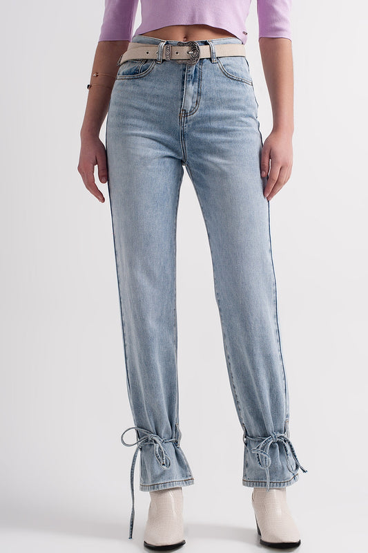 Q2 Jeans con legati alla caviglia