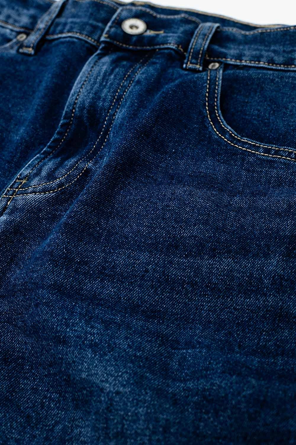 Jeans dritti blu grezzi