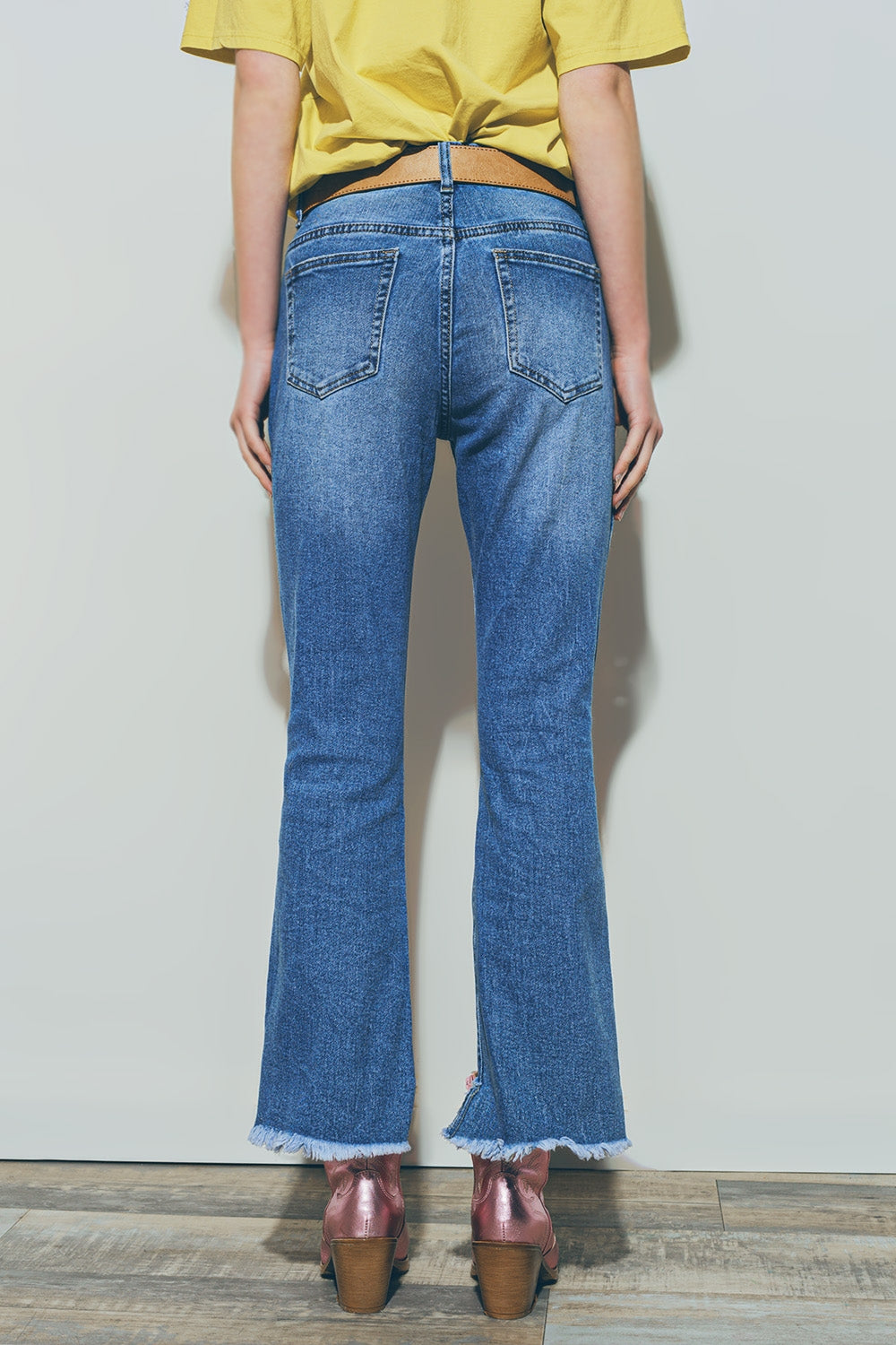 Jeans dritti con lavaggio medio