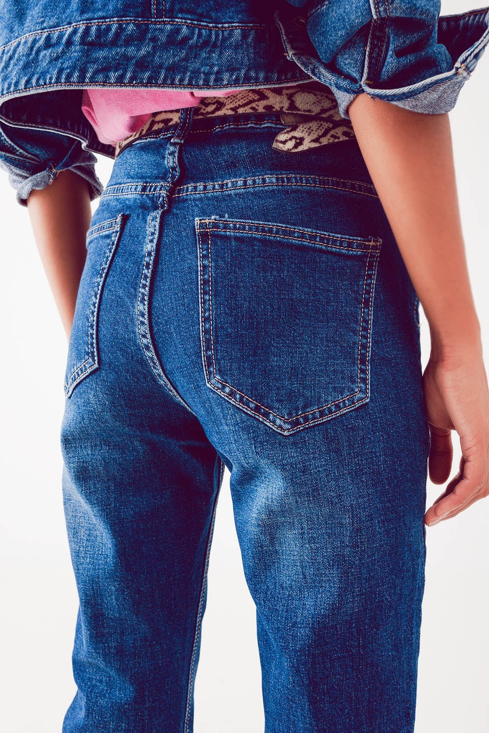 Jeans dritti in blu medio