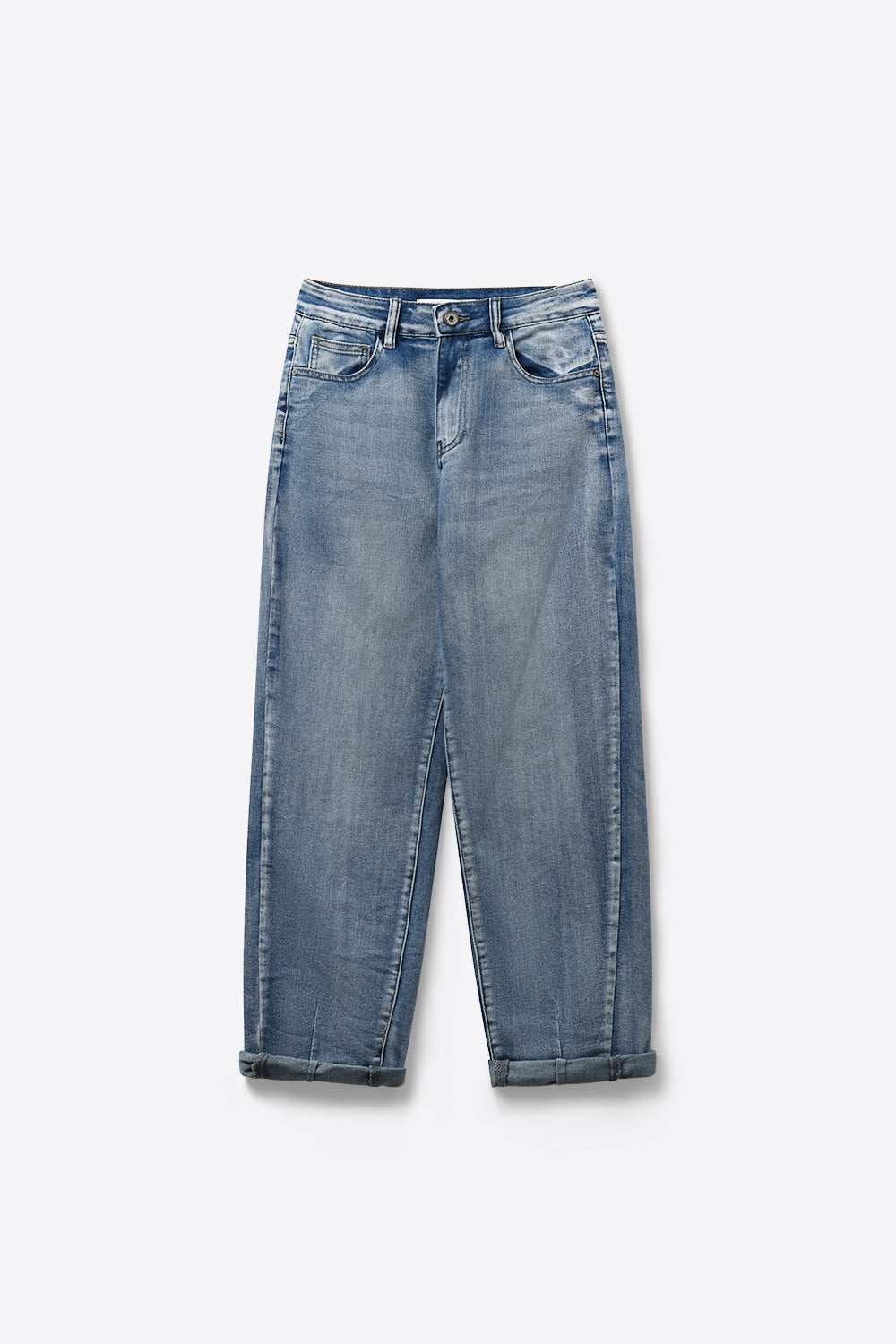Jeans elasticizzati mom-fit lavaggio vintage