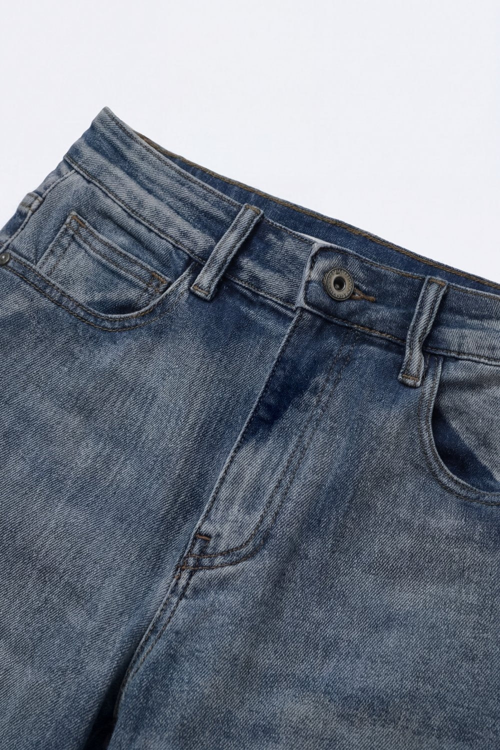 Jeans elasticizzati mom-fit lavaggio vintage