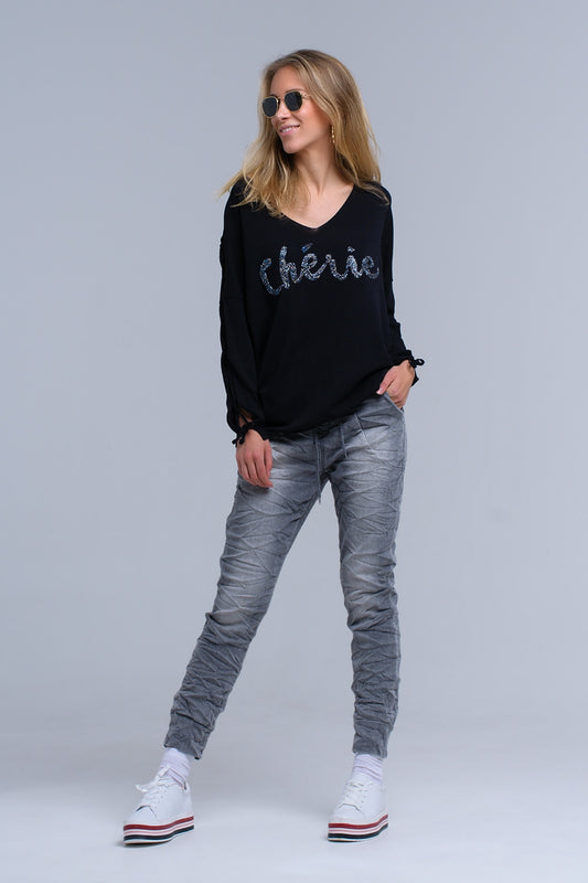 Q2 Jeans jogger grigi