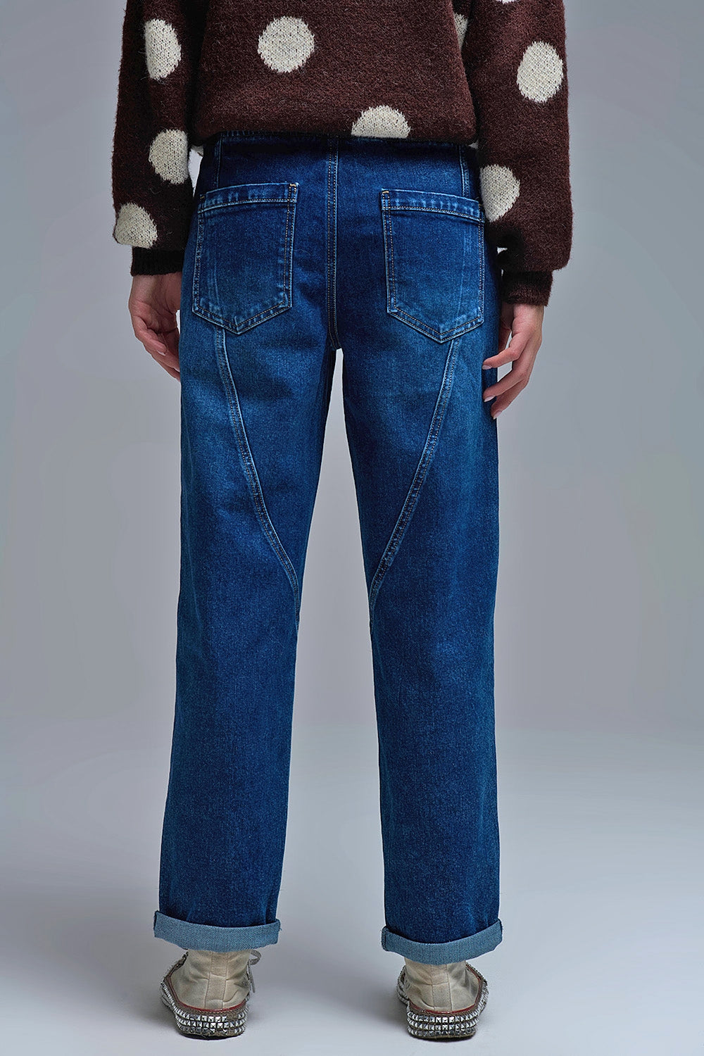 Jeans Jogger in denim dal taglio rilassato con coulisse in vita
