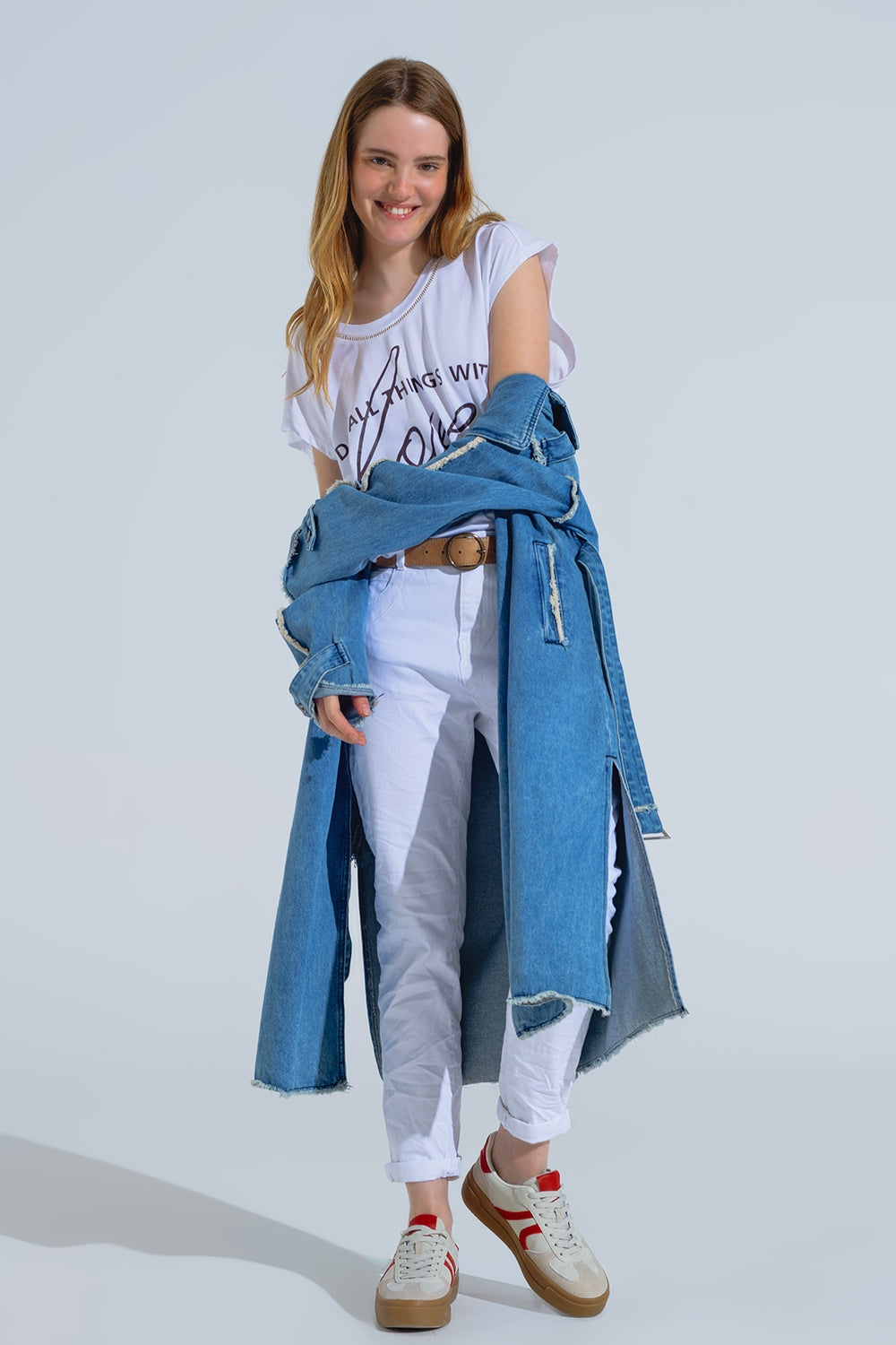 Jeans skinny bianchi stropicciati