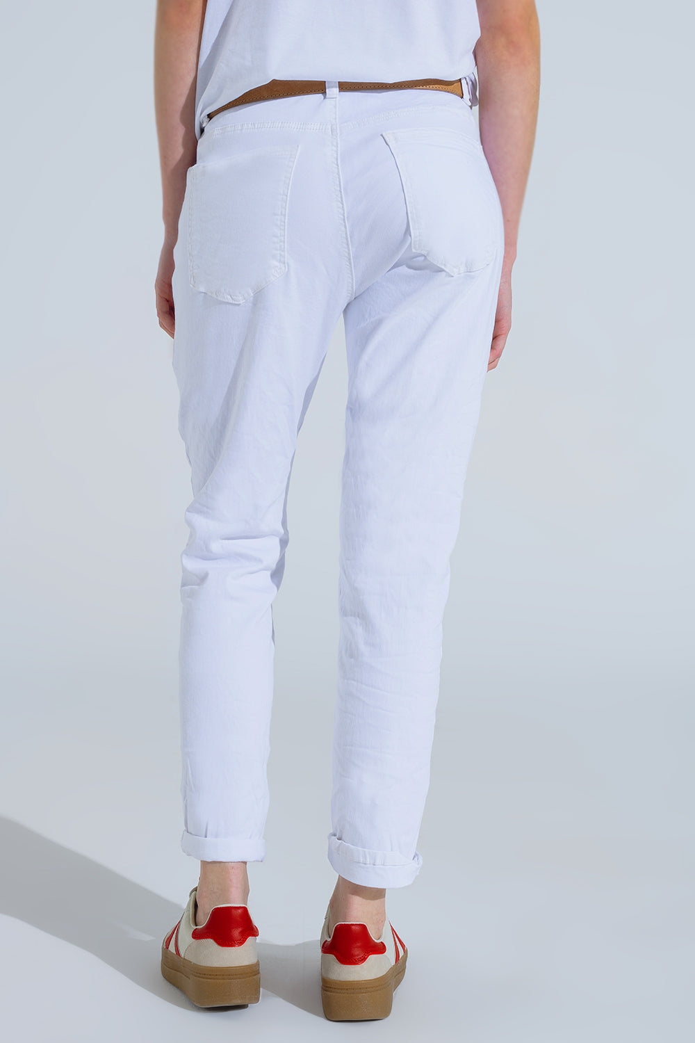 Jeans skinny bianchi stropicciati